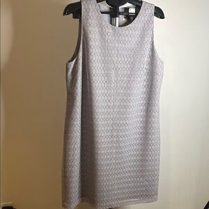 Anne Klein Light Gray Patterned Mini Dress